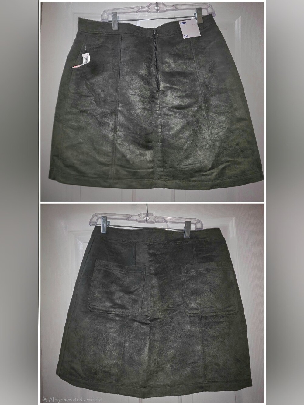 Old Navy Women’s Faux Suede Mini Skirt - Olive Green